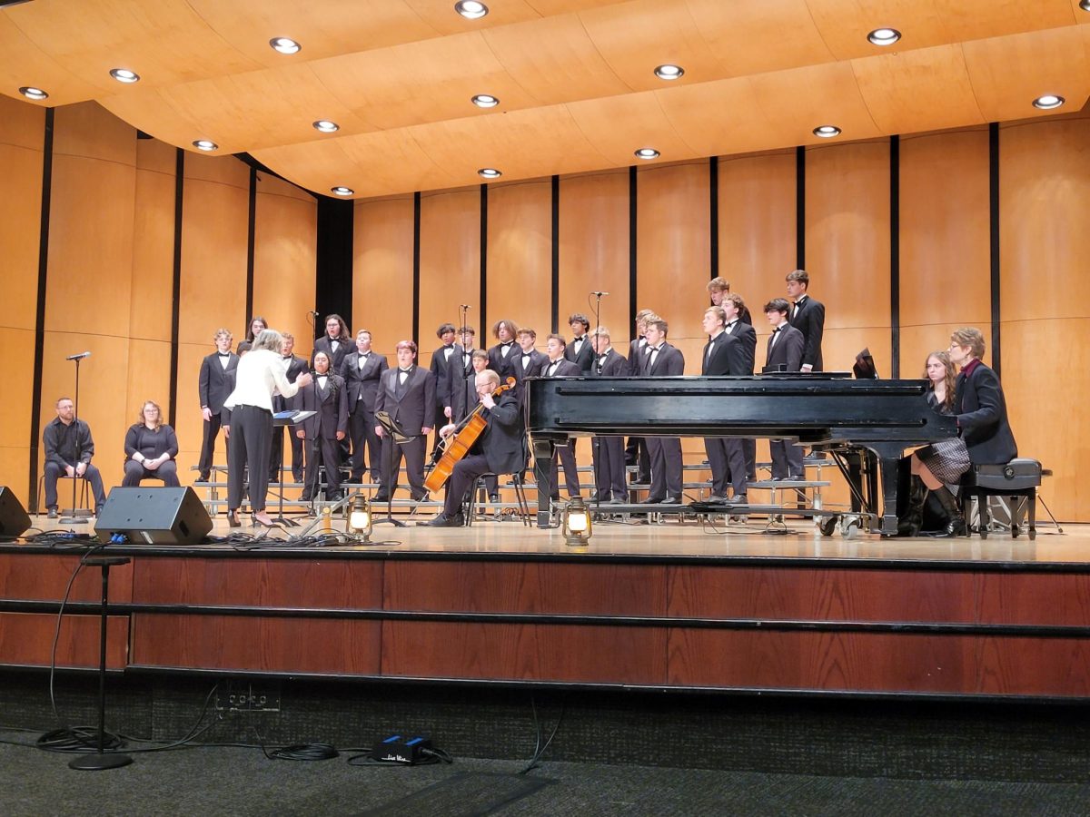 The Advanced Mens Choir performing at the annual All-State Competition at NNU on February 2.