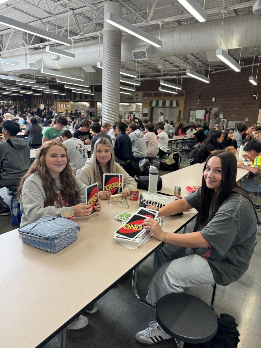 Students playing games during lunch in a phone-free environment (photo courtesy of Mrs. Dean).